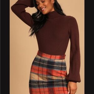Lulu’s mad for plaid beige mini skirt